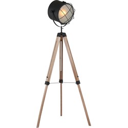 Mexlite vloerlamp Dyce - naturel - metaal - 60 cm - E27 fitting - 1561BE