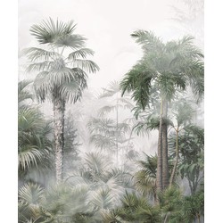 Sanders & Sanders fotobehang tropisch landschap met palmbomen donkergroen en grijs - 2,25 x 2,7 m - 601198