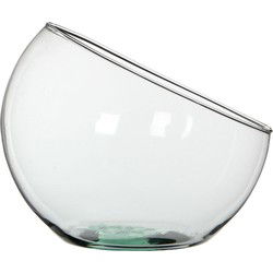 Mica Decorations Bloemen/planten vaas Boly - gerecycled glas - transparant - D24 x H21 cm - Vazen