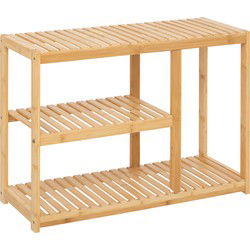 Schoenenrek Bamboe 3-laags -|Geschikt voor 8 paar - 70x26x50 cm - Bruin