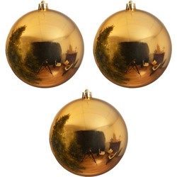 3x Grote raam/deur/kerstboom decoratie gouden kerstballen 20 cm glans - Kerstbal