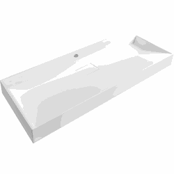 QUENKO - Wastafel - Wit - 120 x 46 cm - Mineraalgietwerk