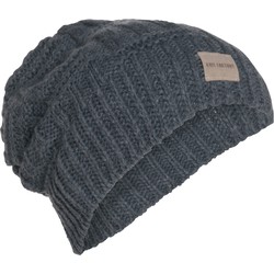 Knit Factory Bobby Gebreide Muts Heren & Dames - Sloppy Beanie - Antraciet - One Size