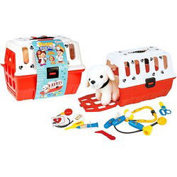 Toi-Toys Puppy in Reismand + Dierenarts Accessoires