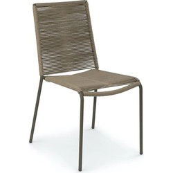 Novara Stapelbare Bijzetstoel - Staal Olijf (set van 4)