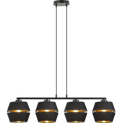 moderne hanglamp Fazio Zwart 4-lichts