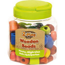 Houten Kralen In Pot 72 Stuks