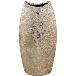 PTMD Bloempot Mamboo - 19x9x39 cm - Keramiek - Goud