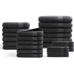 DoubleDry Hotel Handdoeken 30-delig Set - 100% Katoen 500 g/m2 - Zacht & Absorberend - Antraciet