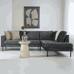 Hoekbank Gaya velvet antraciet rechts