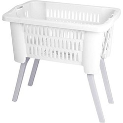 Bathroom solutions wasmand op poten - wit - 38L - 39 x 59 x 29 cm - Wasmanden