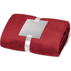 Fleece deken/plaid bordeaux rood 240 grams polyester 120 x 150 cm - Plaids