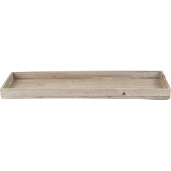 Houten naturel wash kaarsenplateau onderzet bord/kaarsonderzetter 60 x 20 cm - Kaarsenplateaus