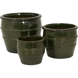 Lucia Planter set van 3 Terracotta Groen