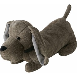 Boltze deurstopper Teckel hondje - 1kg - groen/grijs - 38 x 15 cm - Deurstoppers