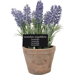 Kunstplant lavendel in terracotta pot 23 cm - Kunstplanten