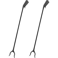 Zwarte afvalgrijper - 2x - 82 cm - Vuilnis opruimen - Grijparm - Afvalgrijpers