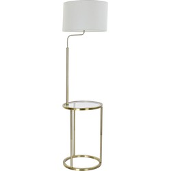 Staande lamp Glam met glazen tafeltje - Goud  Ø45 x 155 cm