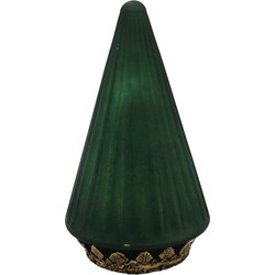 Clayre & Eef Kerstdecoratie met LED-verlichting Kerstboom Ø 11x19 cm Groen Glas