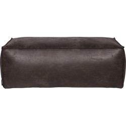 BePureHome Rodeo Poef - Recycle Leer - Zwart - 43x120x60