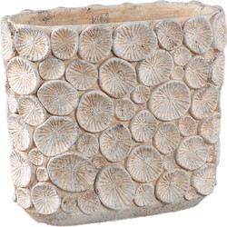 PTMD Bloempot Ayisy - 40x20x36 cm - Cement - Creme