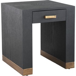 PTMD Bijzettafel Tiess - 45x45x50 cm - Hout - Zwart