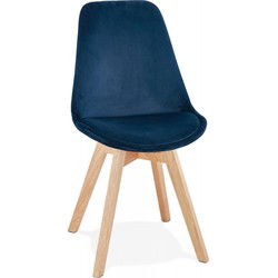 JOE stoel blauw fluweel 48x56x85 cm Blauw