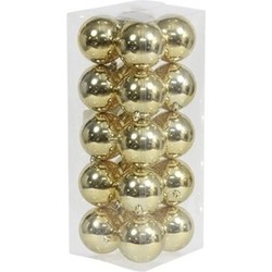 20x Kunststof kerstballen glanzend goud 8 cm kerstboom versiering/decoratie - Kerstbal