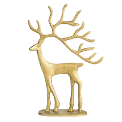 Design en Decor - Gouden Rendier Beeldje - Woondecoratie - Kerstdecoratie - Feestdagen Cadeau