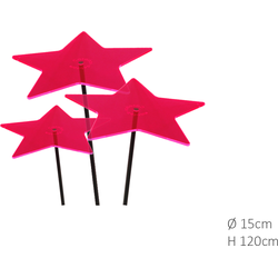 3 stuks! Zonnevangers Ster Rood-Roze (kleur fuchsia) medium 120x15 cm Cazador Del Sol