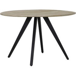 Light&living Eettafel Ø120x78 cm MAGNIFERA mango hout-zwart