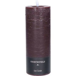 Countryfield Lyon LED kaars/stompkaars - donkerbruin - D7,5 x H20 cm - timer - LED kaarsen