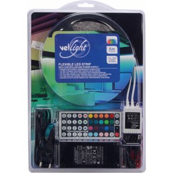 KIT MET FLEXIBELE LED-STRIP, CONTROLLER EN VOEDING - RGB - 150 LEDs - 5 m - 12 Vdc