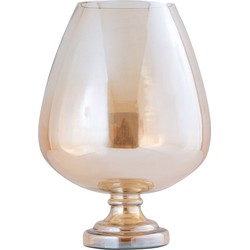 PTMD Windlicht Alwine - 27x27x36 cm - Glas - Goud