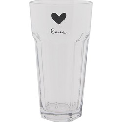 Clayre & Eef Waterglas  320 ml Glas Hart Love Drinkbeker