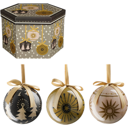 House of Seasons Cadeau Set Kerstballen Ster - 14 Stuks - Ø7,5 cm - Onbreekbaar - Beige