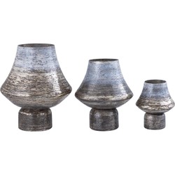PTMD Windlicht Soroosh - 24x24x30 cm - Glas - Grijs