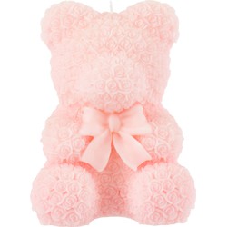 J-line - Kaars Teddy Beer Roze Large-25u - 14x14x21cm