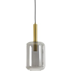 Light&living Hanglamp Ø22x52 cm LEKAR antiek brons+smoke glas