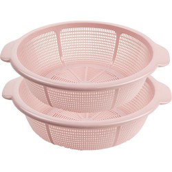 PlasticForte set van 2x stuks kunststof keuken vergiet van 31 x 9.5 cm roze - Vergieten