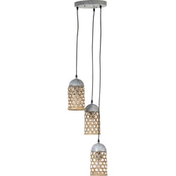  J-Line Hanglamp Metaal Natuurlijk Bamboo - Bruin