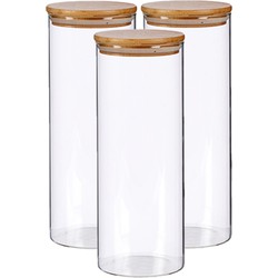 Set van 3x stuks glazen luxe keuken voorraadpotten/voorraadbussen 1800 ml - Voorraadpot