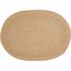 Bombay Rug - Rug in braided jute, nature, oval, 140x200 cm