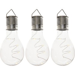 3x Buitenlampen/tuinlampen lampbolletjes/peertjes 14 cm transparant - Buitenverlichting