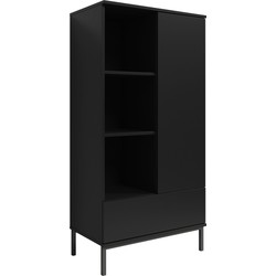 Meubella - Opbergkast Queen - Mat Zwart - 70 cm