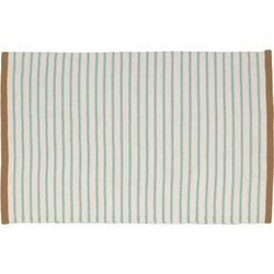 Kave Home - Catiana groen gestreept PET tapijt 60 x 90 cm