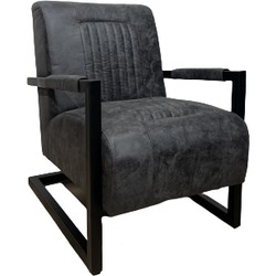 Livingfurn - Fauteuil Bart Jackson 101 - Stof / Gecoat Staal