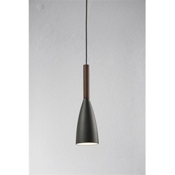 Hanglamp design zwart, wit of grijs conisch E27 355mm