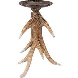 Clayre & Eef Kandelaar Bruin Beige Polyresin