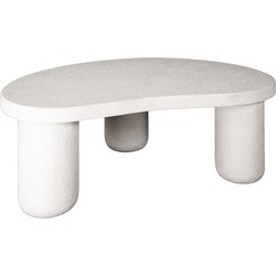Salontafel Organisch - Wit Marmer Composiet - Kiezel